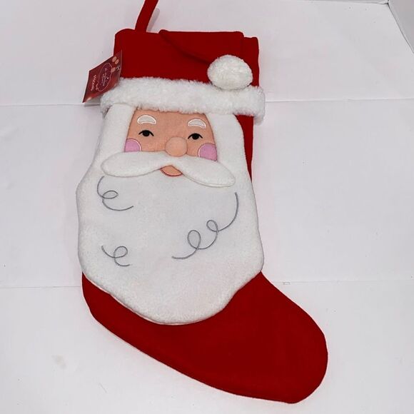 St. Nicholas Square Kohl's Large Santa Eyes Open Christmas Stocking NWT - Picture 1 of 7